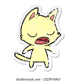 sticker angustiado de una caricatura de un gato parlante