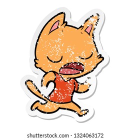 sticker angustiado de una caricatura de un gato parlante