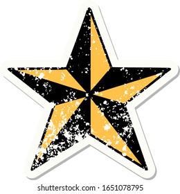 distressed sticker tattoo in traditional style of a star