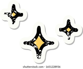 distressed sticker tattoo in traditional style of a stars