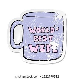 distressed sticker of a worlds best wife mug