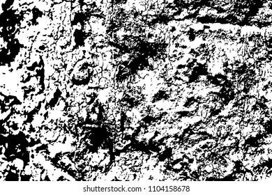 Distressed stone grungy vector texture. Black and white splatter for vintage effect. Old stone grunge overlay. Grainy stone relief. Aged and worn texture. Monochrome grit layer. Rough stone surface