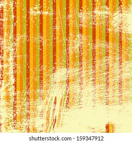 Distressed Striped Colored Wallpaper. EPS10 vector illustration. Grunge effect can be cleaned easily