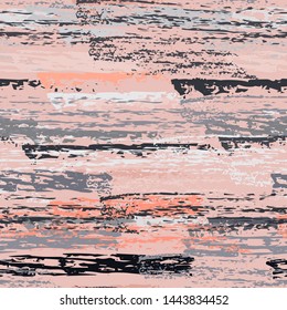 Distressed Stripes. Chalk Textures Surface. Seamless Pattern. Sport Chalk Pattern. Pastel Pink Backdrop. Texture Scratch Overlay Surface. Brush Vector Background.