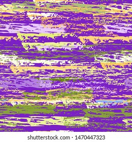 Distressed Stripes. Chalk Textures Surface. Seamless Pattern. Chalk Trends Motif. Cool Purple and Lilac Backdrop. Texture Scratch Overlay Surface. Brush Vector Background.