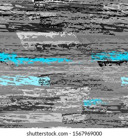Distressed Stripes. Chalk Textures Surface. Seamless Pattern. Chalk Trends Motif. Summer Blue and Gray Backdrop. Texture Scratch Overlay Surface. Brush Vector Background.