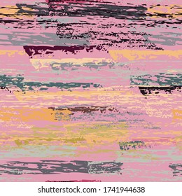 Distressed Stripes. Chalk Textures Surface. Seamless Pattern. Chalk Print. Sport Pastel Pink Backdrop. Texture Scratch Overlay Surface. Brush Vector Background.
