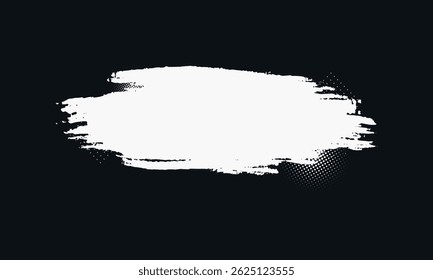 Distressed style typography brush stroke mark design with halftone