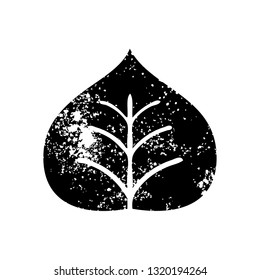 bedrücktes Symbol eines Herbstblattes