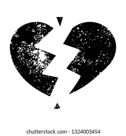 distressed symbol of a broken heart