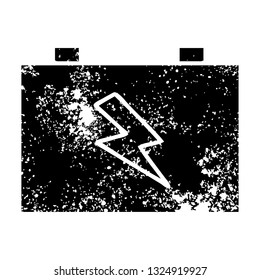distressed symbol of a car battery