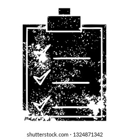 distressed symbol of a check list