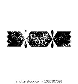 distressed symbol of a christmas cracker