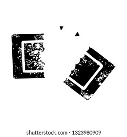 distressed symbol of a cinema ticket
