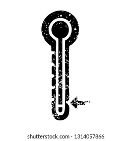distressed symbol of a cold thermometer