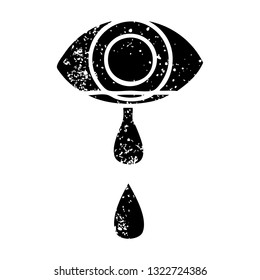 símbolo angustiado de un ojo llorando