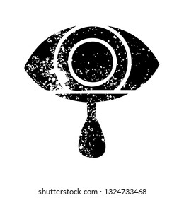 símbolo angustiado de un ojo llorando