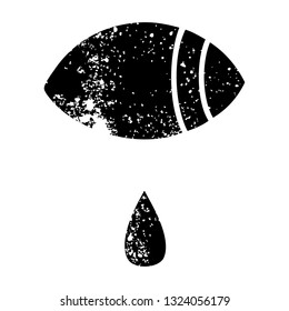 símbolo angustiado de un ojo llorando mirando a un lado