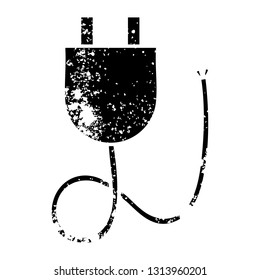 distressed symbol of a electrical plug