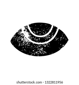 bedrücktes Symbol eines nach oben blickenden Auges
