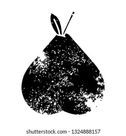 distressed symbol of a green pear