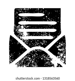 distressed symbol of a letter and envelope