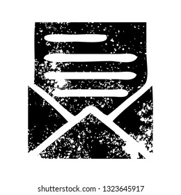 distressed symbol of a letter and envelope