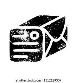 distressed symbol of a paper parcel