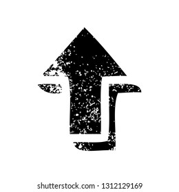 distressed symbol of a pointing arrow