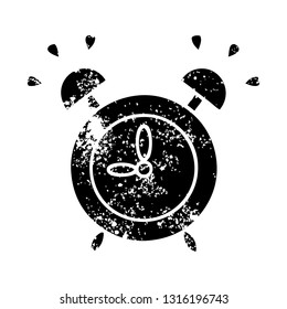 distressed symbol of a ringing alarm clock