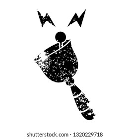 distressed symbol of a ringing hand bell