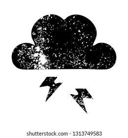 distressed symbol of a thunder cloud