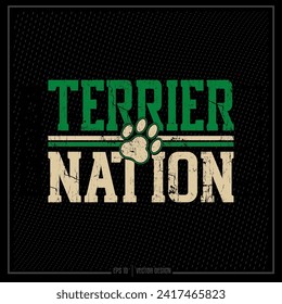 Distressed Terrier Nation, Terrier Nation, Sports Emblem, Sports