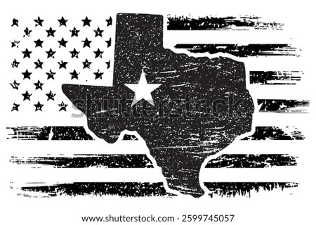 Distressed Texas Flag with American Theme – Grunge Lone Star State Design