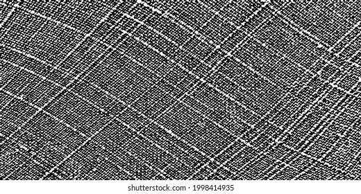 Distressed texture of weaving fabric. Grunge background. Vector illustration.