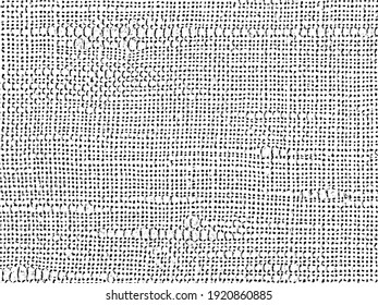 Distressed texture of weaving fabric. Vector illustration. 