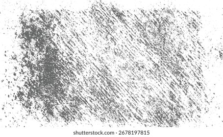 A distressed textured background with gray speckles and diagonal lines on a white surface.