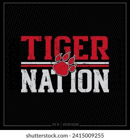 Distressed Tiger Nation, Tiger Nation, Sports Emblem, Sports