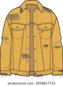 DISTRESSED TRUCKER JACKET FOR MAN AND BOYS VECTOR