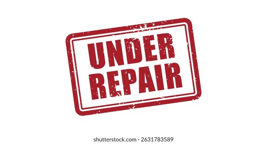 Mensaje De Reparación En Sello Rectangular Rojo