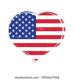 Distressed United States Flag Heart Illustration