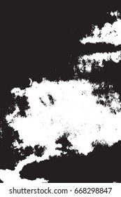 Distressed urban black overlay texture. Grunge dark grainy messy background. Dirty empty used cover template. Ink brushed renovate wall backdrop. Insane aging design element. EPS10 vector.
