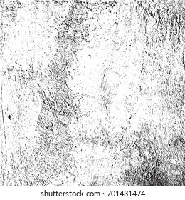 Distressed urban black overlay texture. Grunge dark grainy messy background. Dirty empty used cover template. Ink brushed renovate wall backdrop. Insane aging design element. EPS10 vector.