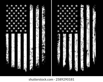 Distressed USA Flag. Grunge Patriotic Design