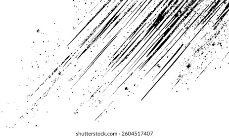 Distressed vector background with vintage paper texture. Aged black and white overlay with cracks, scratches, and rough grunge effect for photography and design.
