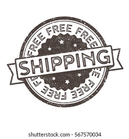 Distressed Vector Round Stamp Seal - Free Shipping 02, grunge texture effect