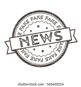 Distressed Vector Stamp Seal - Fake News - Simple Grunge Sign
