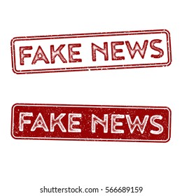 Distressed Vector Stamp Seal - Fake News with grunge texture effect