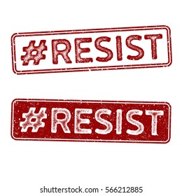 Distressed Vector Stamp Seal - Hashtag: Resist Red Sign for all those that feel the need to speak and act up