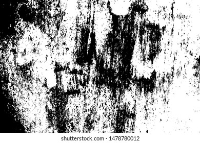 Distressed vector texture. Black stains on transparent background